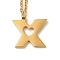 304 Stainless Steel Pendant Necklaces, Letter, Letter X, 15.75 inch(40cm), Pendant: 15x16x1.5mm