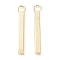 304 Stainless Steel Pendants, Bar Charm, Real 24K Gold Plated, 17.5x2x2mm, Hole: 1.6mm