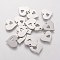 Non-Tarnish 304 Stainless Steel Charms, Stamping Blank Tag, Heart with Heart, Stainless Steel Color, 12.5x12.5x1.2mm, Hole: 1mm