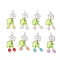 8Pcs 8 Colors ABS Plastic Imitation Pearl Pendants, Flower, with Alloy Bead Frames & 304 Stainless Steel Open Jump Rings Loop, Mixed Color, 45~46.5x15x7mm, Hole: 2~4mm
