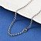 Tarnish Resistant 304 Stainless Steel Rolo Chain Necklaces, with Lobster Claw Clasp, Stainless Steel Color, 23.7 inch(60.2cm)