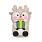 Christmas PVC Big Pendants, Deer, 46x34x20mm, Hole: 2mm