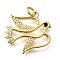 Brass Micro Pave Cubic Zirconia Pendants, Cadmium Free & Lead Free, Real 18K Gold Plated Charms, with Jump Ring, Pigeon, 18.5x20x2mm, Hole: 3mm