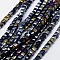 Electroplate Glass Bead Strands, AB Color Plated, Faceted, Cube, Black, 4x4x4mm, Hole: 1mm, about 98pcs/strand, 15.7 inch