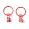 Alloy Zipper, with Resin Puller, Round, Cadmium Free & Lead Free, Indian Red, 37mm, ring: 31.5x23.5x1.5mm, zipper puller: 10.5x9x7.5mm