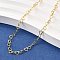 Brass Heart Link Chain Necklaces, Lead Free & Cadmium Free, Long-Lasting Plated, Rack Plating, Real 18K Gold Plated, 17.60 inch(44.7cm)