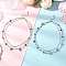 2Pcs 2 Styles Natural Amethyst Chip & Glass & 304 Stainless Steel Handmade Link Chain Double Layer Necklaces for Women, Golden & Stainless Steel Color, 11.73~12.01 inch(29.8~30.5cm), 1pc/style