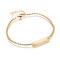 Ion Plating(IP) 304 Stainless Steel ID Bracelets, with Box Chains and Lobster Claw Clasps, Rectangle, Golden, 7-3/8 inch(18.7cm), 2mm