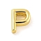 Brass Pendants, Cadmium Free & Nickel Free & Lead Free, Real 18K Gold Plated, Letter P, 8x6.5x3mm, Hole: 1.2mm