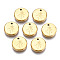 316 Surgical Stainless Steel Charms, Flat Round with Constellation, Real 14K Gold Plated, Libra, 10x2mm, Hole: 1mm