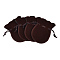 Velvet Bags, Calabash Shape Drawstring Jewelry Pouches, Coconut Brown, 9x7cm