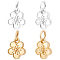 Beebeecraft 1 Box 40Pcs Flower Charm Plating Alloy 2 Colors Peach Blossom Dangle Charm Pendants with Jump Rings for DIY Jewellery Making (10.5x12x3.5mm)