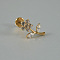 G23 Titanium Alloy Pave Clear Cubic Zirconia Labrets, Flower, Golden, 8mm, Pin: 1.2mm