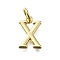 Brass Pendants, With Jump Ring, Long-Lasting Plated, Lead Free & Cadmium Free, Rack Plating, Real 18K Gold Plated, Letter X, 12x8x2mm, Hole: 3mm