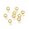 Brass Beads, Cadmium Free & Nickel Free & Lead Free, Flower, Real 18K Gold Plated, 3x1mm, Hole: 1mm