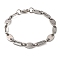 201 Stainless Steel Coffee Bean Chain Bracelets, with 304 Stainless Steel Clasps, Rose Gold & Stainless Steel Color, 8-1/2 inch(21.7cm)