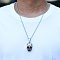 201 Stainless Steel Skull Pendant Necklace for Men Halloween Accessory, Antique Silver & Stainless Steel Color, 23.62 inch(60cm)