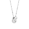1pc Brass Chain with Alloy Letter Pendants Necklaces, Lead Free & Nickel Free & Cadmium Free, Platinum, Letter G, 17.99~18.23 inch(45.7~46.3cm), pendants: 20~22.5x13~23mm