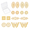 SUNNYCLUE 1 Box 80Pcs 8 Styles Filigree Connector Charms Gold Flower Butterfly Round Joiners Links Embellishments Wrap Pendants for Jewelry Making Charms Hairpin Headwear Earrings Findings