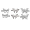 Alloy Alligator Hair Clips, Hair Accessories for Women & Girls, Butterfly, Platinum, 35x20mm, 6pcs/set