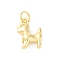 Brass Charms, Dog, with Jump Ring, Cadmium Free & Lead Free, Real 16K Gold Plated, 14.5x10.5x4.5mm, Hole: 3.5mm