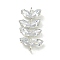 Brass Rhinestone Pendants, Cadmium Free & Lead Free, Leaf, Crystal, 20x11x4mm, Hole: 1.4mm