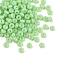 Imitation Jade Glass Seed Beads, Round Hole, Rondelle, Spring Green, 4~4.5x2~2.5mm, Hole: 1mm, 140pcs/set