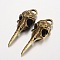 Tibetan Style Alloy Pendants, Raven Skull, Lead Free & Nickel Free & Cadmium Free, Antique Bronze, 39~42.5x12.5x8mm, Hole: 5x4mm, about 310pcs/1000g