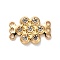 Brass Clear Cubic Zirconia Multi-Strand Links, Cadmium Free & Nickel Free & Lead Free, Flower, Real 18K Gold Plated, 18x12x3mm, Hole: 1.4mm