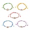Alloy Enamel Evil Eye & Glass Seed Braided Bead Bracelet with Crystal Rhinestone for Women, Mixed Shapes, Inner Diameter: 2~3-1/4 inch(5~8.3cm)