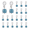 20Pcs Alloy Cadet Blue Enamel European Dangle Charms, Large Hole Pendants, Turtle, Platinum, 30mm, Turtle: 19x11x5mm, Hole: 5mm