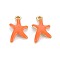 Rack Plating Alloy Pendants, with Enamel, Cadmium Free & Lead Free, Starfish, Light Gold, Blue, 17x11.5x3mm, Hole: 1.8mm