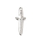 Non-Tarnish 304 Stainless Steel Pendants, Sword Charm, Stainless Steel Color, 24.5x9x4mm, Hole: 1.5mm
