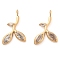 304 Stainless Steel Rhinestone Pendants, Ion Plating(IP), Golden, Clear, 19x13.5x3mm, Hole: 2.5mm