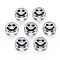 Transparent Acrylic Beads, with Glitter Powder, Flat Round with Black Enamel Smile Face, Clear, 10x5mm, Hole: 2mm, about 1450pcs/500g