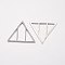 Alloy Filigree Joiners, Triangle, Platinum, 20x23x1mm
