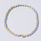 Korean Style Glass Seed & Brass Round Beaded Stretch Bracelets for Women, Light Sky Blue, Inner Diameter: 6-1/2 inch(16.5cm)