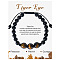 Natural Tiger Eye Beaded Bracelet with 8mm Matte Stone