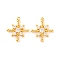 Brass Micro Pave Clear Cubic Zirconia Pendants, Star, Real 18K Gold Plated, 15.9x14.1x2.7mm, Hole: 1mm