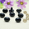 Plastic Doll Craft Noses, with Washers, for Crochet Toy and Stuffed Animals, Oval, Black, 5x6mm