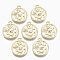 Alloy Pendants, with Crystal Rhinestone, Cadmium Free & Nickel Free & Lead Free, Flat Round, Real 18K Gold Plated, 17.5x15x2mm, Hole: 1.5mm