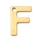 304 Stainless Steel Charms, Letter Charms, Ion Plating(IP), Real 18K Gold Plated, Letter F, 11x10x0.8mm, Hole: 1.2mm