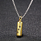 Stainless Steel Column Pendant Necklaces for Women, Urn Ashes Necklaces, Real 18K Gold Plated, no size