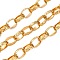304 Stainless Steel Textured Rolo Chains, with Spool, Soldered, PVD Vacuum Plating, Real 18K Gold Plated, 10x7x3mm, about 32.81 Feet(10m)/Roll