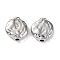 Rack Plating Alloy Beads, Textured, Flat Round, Platinum, 12x11x4mm, Hole: 1.6mm