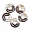 Resin & Walnut Wood Pendants, with Gold Foil, Ring with Heart, Clear, 25x3mm, Hole: 1.8mm