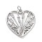 Rack Plating Brass Clear Cubic Zirconia Pendants, with Jump Ring, Long-Lasting Plated, Lead Free & Cadmium Free, Heart with Eye, Platinum, 23x22.5x3mm, Hole: 3mm