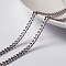 Tarnish Resistant Unwelded 304 Stainless Steel Curb Chains, Twisted Chains, with Spool, Faceted, Stainless Steel Color, 4x3x0.8mm, about 65.61 Feet(20m)/roll