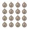 Alloy Pendant Cabochon Settings, For Enamel, Cadmium Free & Lead Free, Flat Round with Letter, Antique Bronze, Letter.J, 14x12x2mm, Hole: 1.5mm