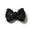 Polymer Clay Rhinestone Beads, Bowknot Focals Beads for Jewelry Keychain Making, Black, 21.5~22mmx30mmx9.5~10.5mm, Hole: 1.8mm